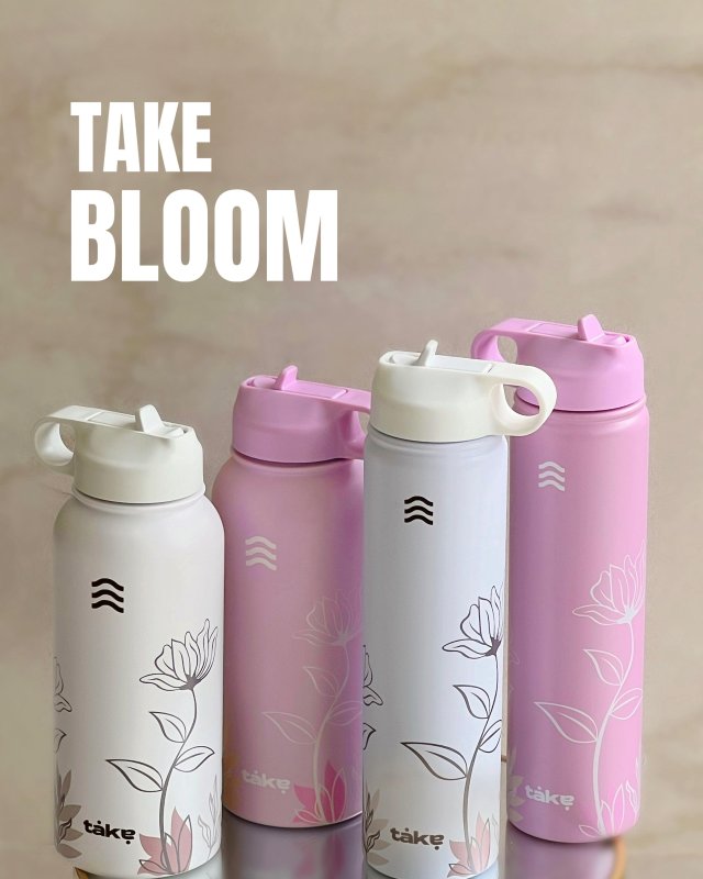 BOTELLA SPORT 700 "TAKE BLOOM" BLANCO